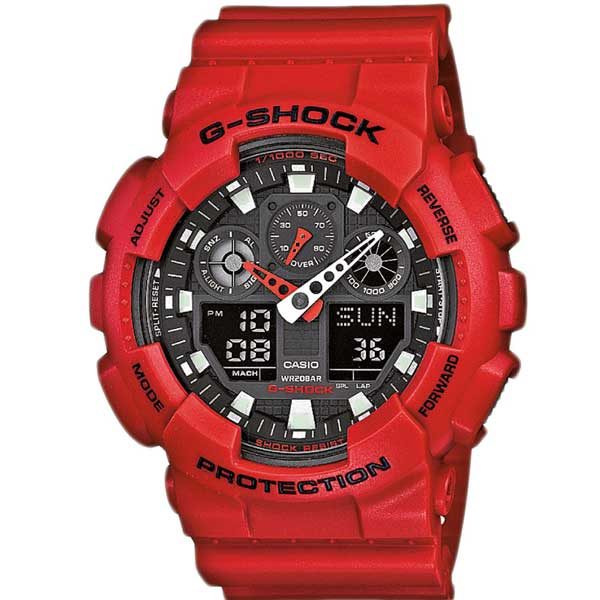 Casio G-Shock GA-100B-4AER rode horloge