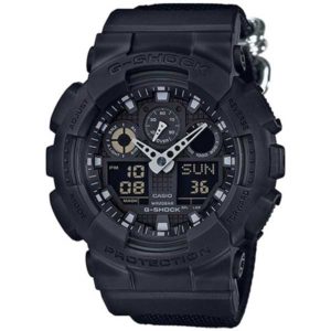 Casio G-Shock GA-100BBN-1AER Basic Black Nato horloge